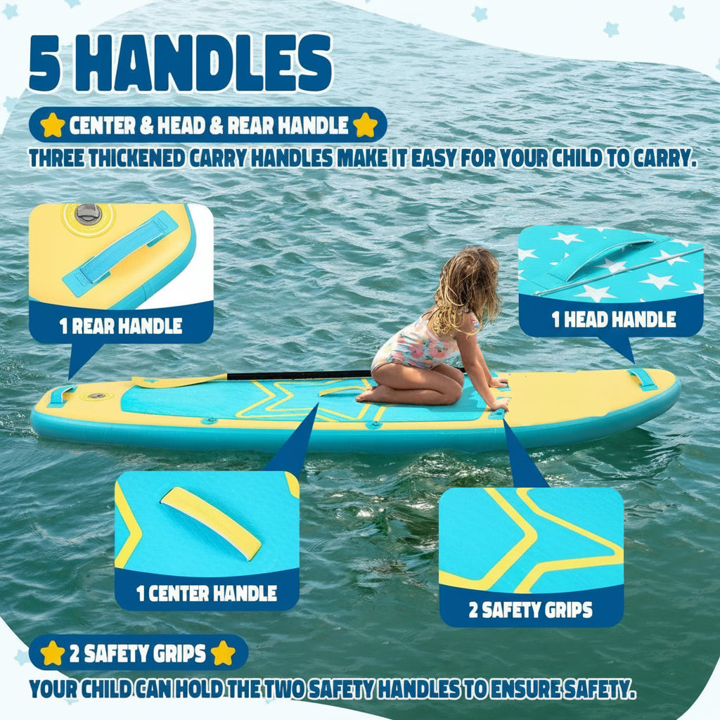 Kids Paddle Board with SUP Accessories, Child Paddle Board Durable, Lightweight, Stable Design, Wide Non-Slip Deck, 7Ft 7.6Ft 8Ft 9.6Ft Inflatable Paddle Boards for Kids & Youth