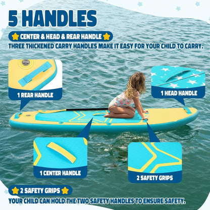 Kids Paddle Board with SUP Accessories, Child Paddle Board Durable, Lightweight, Stable Design, Wide Non-Slip Deck, 7Ft 7.6Ft 8Ft 9.6Ft Inflatable Paddle Boards for Kids & Youth