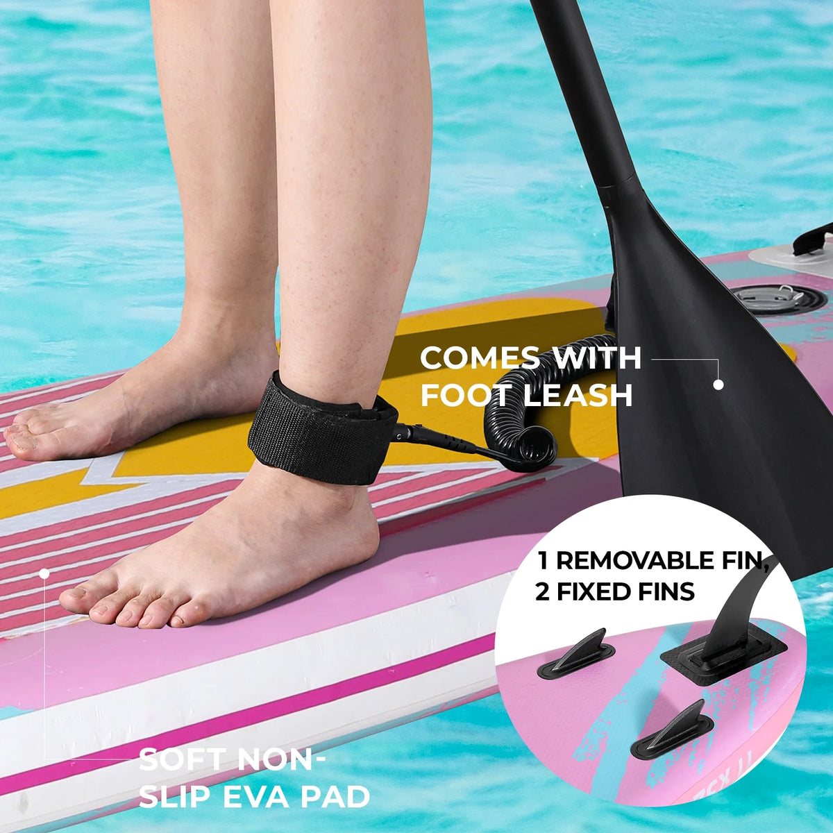 11' Inflatable Stand up Paddle Board 6' Thick SUP Paddleboard with Aluminum Paddle, Carrying Bag