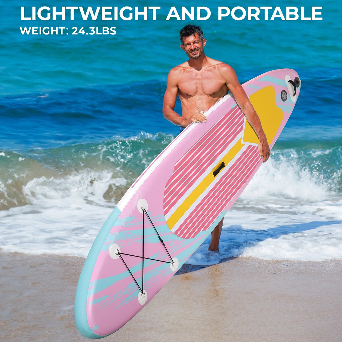 11' Inflatable Stand up Paddle Board 6' Thick SUP Paddleboard with Aluminum Paddle, Carrying Bag