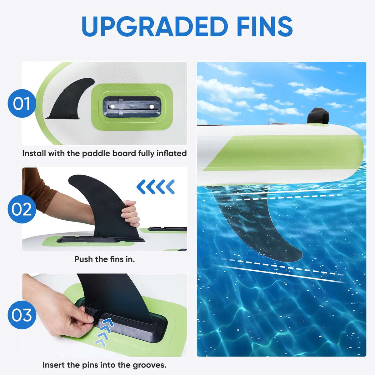 10.5Ft Inflatable Stand up Paddle Board, Non-Slip Deck, Complete SUP Accessories Set for All Skill Levels, Brown and Green