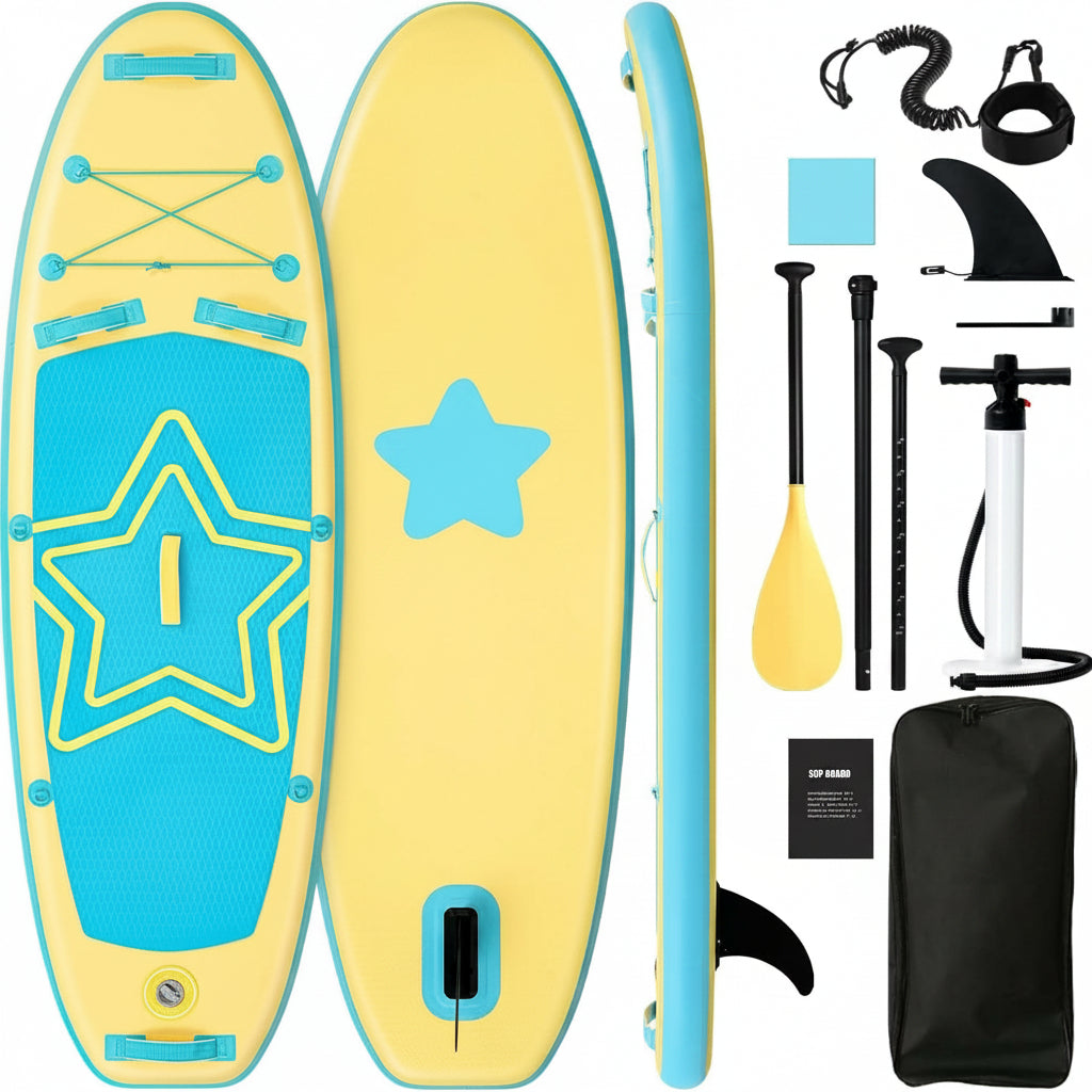 Kids Paddle Board with SUP Accessories, Child Paddle Board Durable, Lightweight, Stable Design, Wide Non-Slip Deck, 7Ft 7.6Ft 8Ft 9.6Ft Inflatable Paddle Boards for Kids & Youth