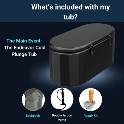 Inflatable Cold Plunge Tub - XL, Black - 150 Gallon Ice Bath - Chiller Compatible – Inflatable