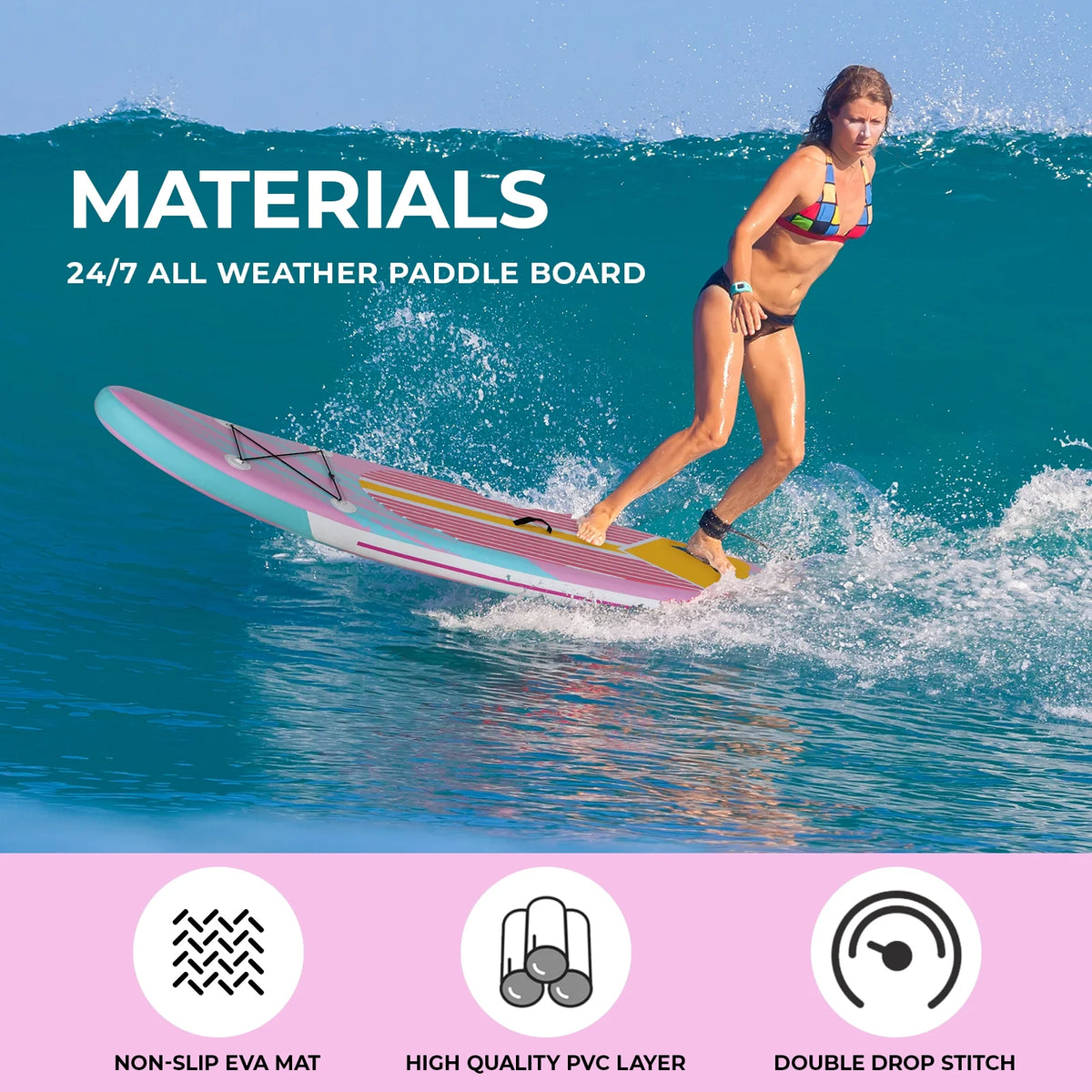 11' Inflatable Stand up Paddle Board 6' Thick SUP Paddleboard with Aluminum Paddle, Carrying Bag